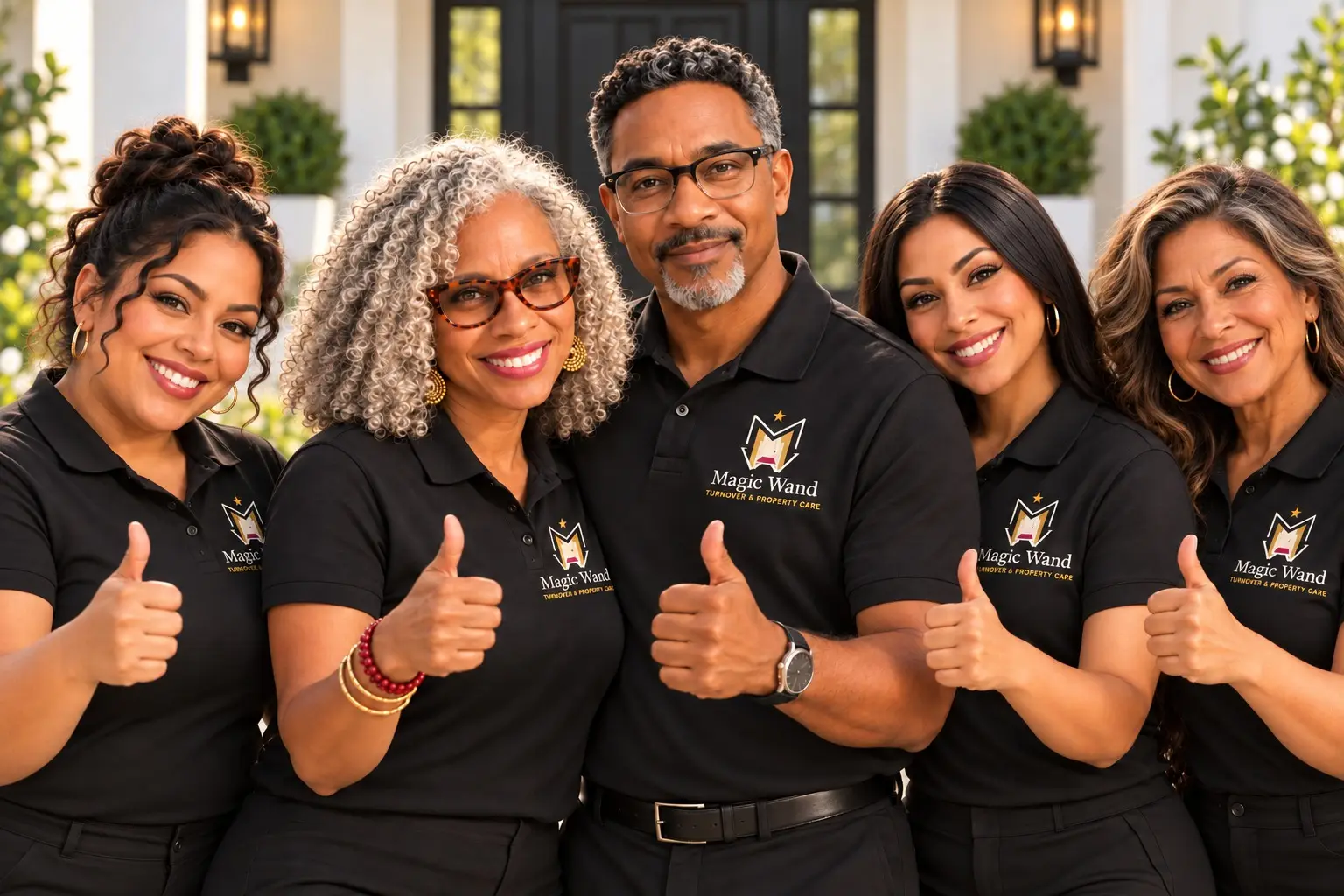 The Magic Wand Atlanta turnover team in branded Magic Wand polos
